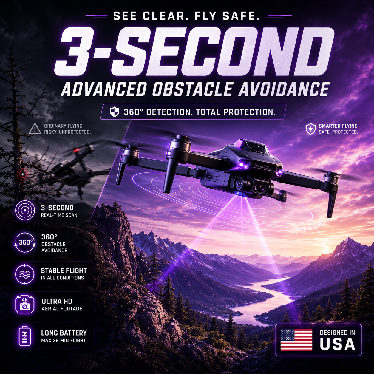 ⚡ Final Day Deal — 70% OFF 🛸 2026 Professional Drone | 6K Ultra HD Camera | 5G Transmission | 3-Axis Gimbal | 360° Smart Obstacle Avoidance