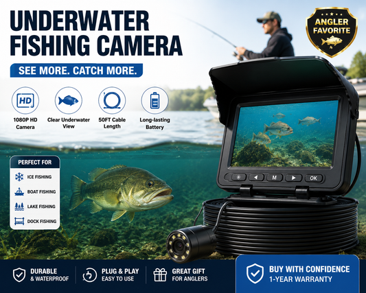 Fish finder with underwater camera – HD display, night vision – for ice & sea fishing 🎣📷
